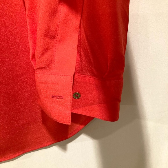 Calvin Klein Size L Coral Roll Tab Blouse - Picture 7 of 10